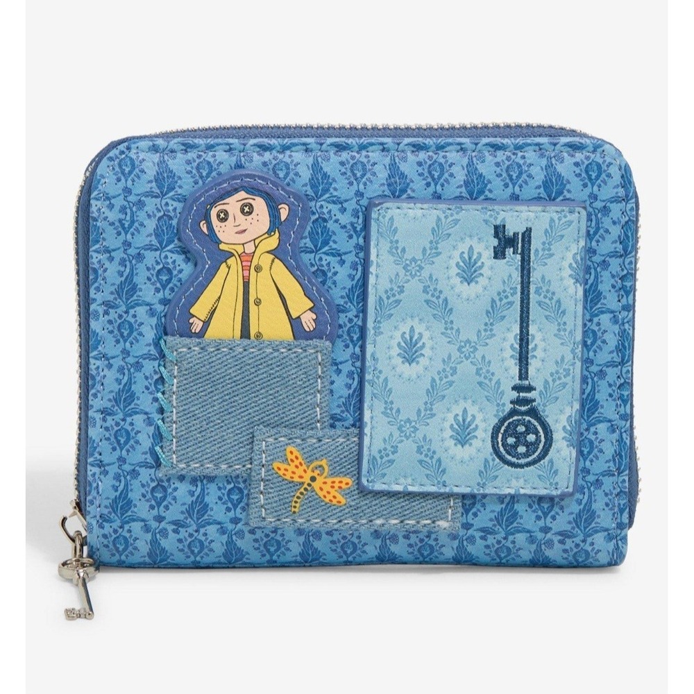 Loungefly Coraline Denim Backpack & Wallet Set Cosplay Patchwork Bag - Picture 3 of 10